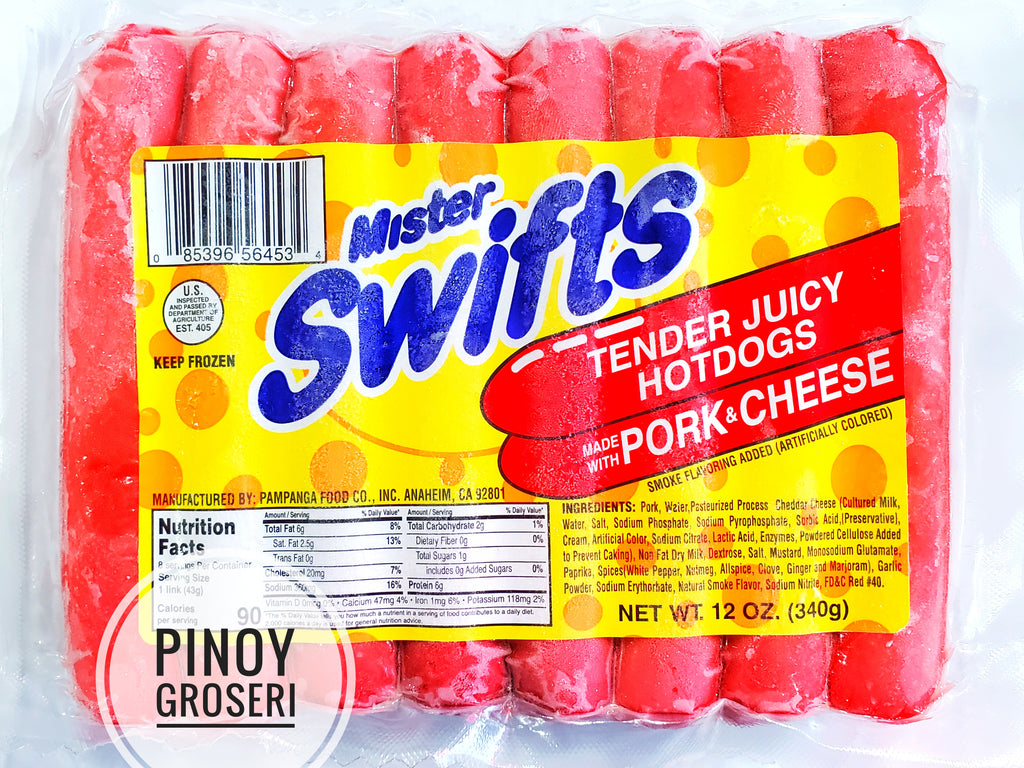 Mister SWIFT Tender Juicy Hotdogs PORK and CHEESE 12oz (340g)