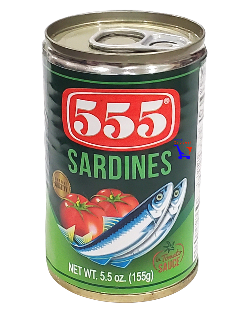 555 Sardines In Tomato Sauce REGULAR (GREEN) 5.5oz (155g)