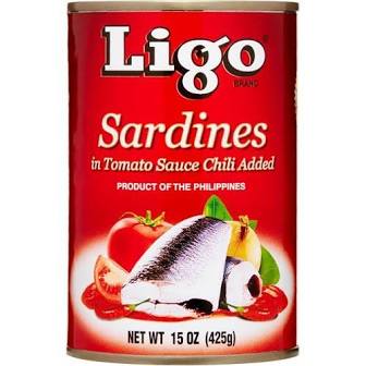 Ligo Sardines in Tomato Sauce Chili Added (BIG) Red (15oz)