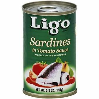 Ligo Sardines in Tomato Sauce (SMALL) Green 5.5oz (155g)