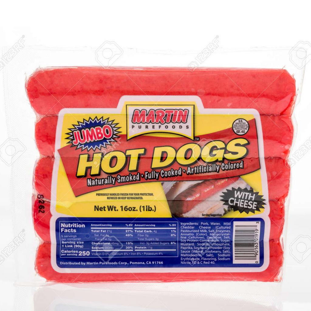 MARTIN Purefoods Hotdog JUMBO with CHEESE 16oz