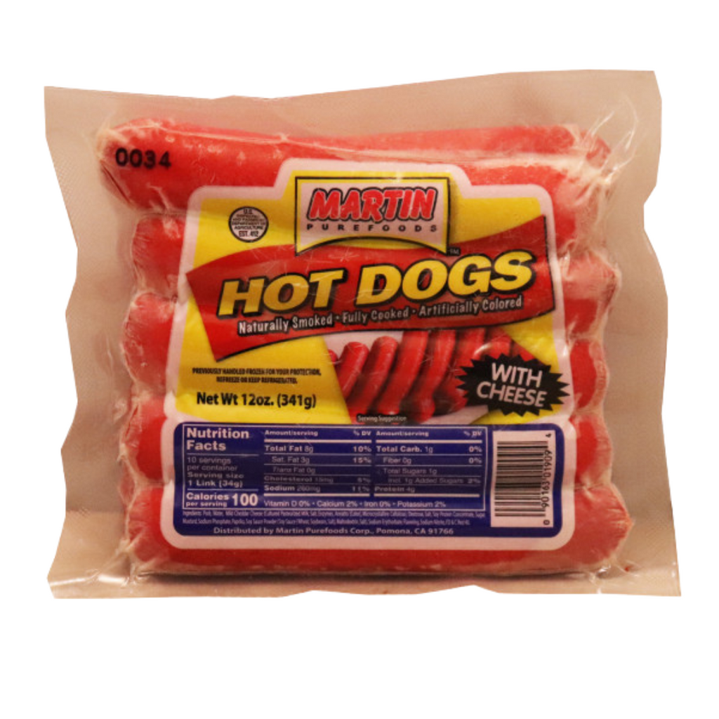 MARTIN Purefoods Hotdogs (with CHEESE) 12oz (340g)
