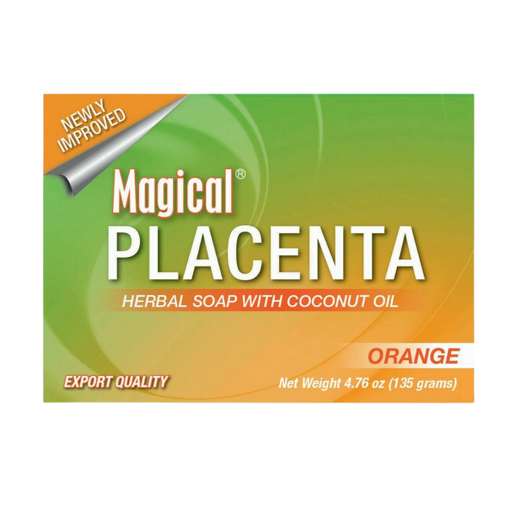 Magical Placenta Herbal Soap with Coconut Oil Orange 135 grams