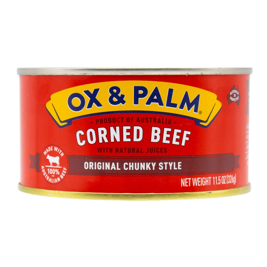 OX & PALM Corned Beef ORIGINAL Chunky Style 11.5oz (326g)