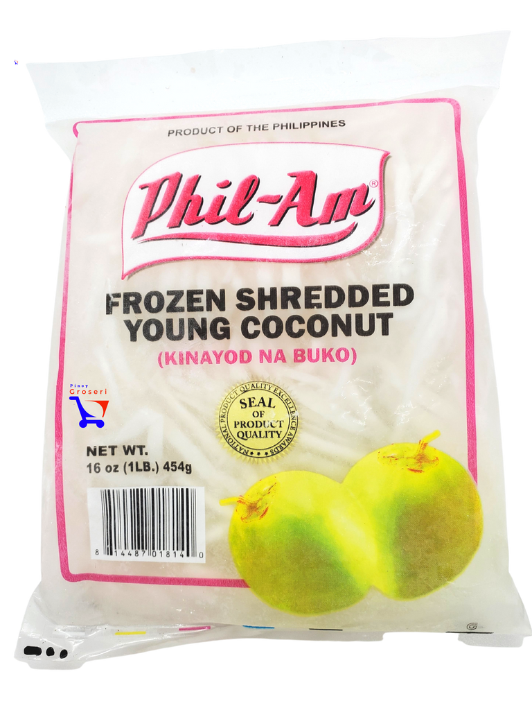 Phil-Am Frozen Shredded Young Coconut (Kinayod na Buko) 16oz