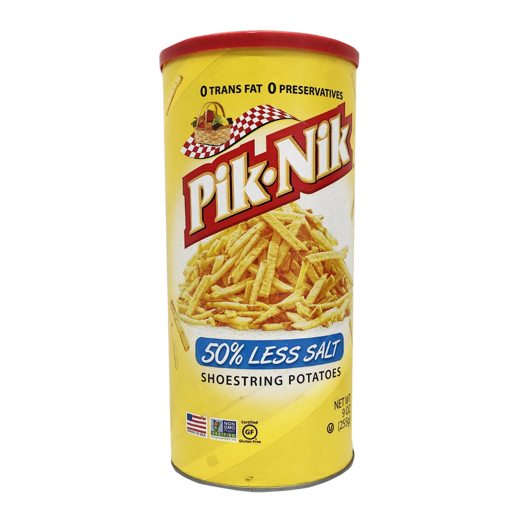 Pik-Nik Shoestring Potatoes 50% Less Salt 9oz (Big)