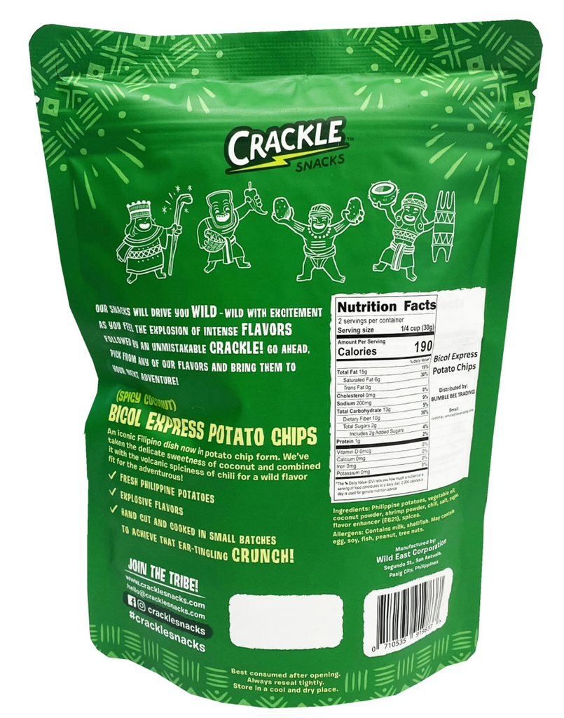 Crackle Bicol Express Potato Chips (Spicy Coconut) 2.1oz (60g)