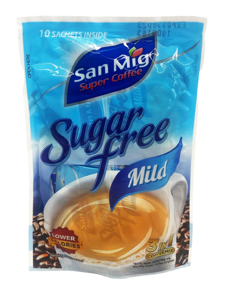 San Mig Super Coffee Sugar-Free 3-in-1 (MILD) 7gx10
