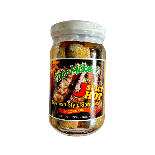 Tito Mike's Spanish Style Sardines in Corn Oil SPICY HOT 8oz (230g)